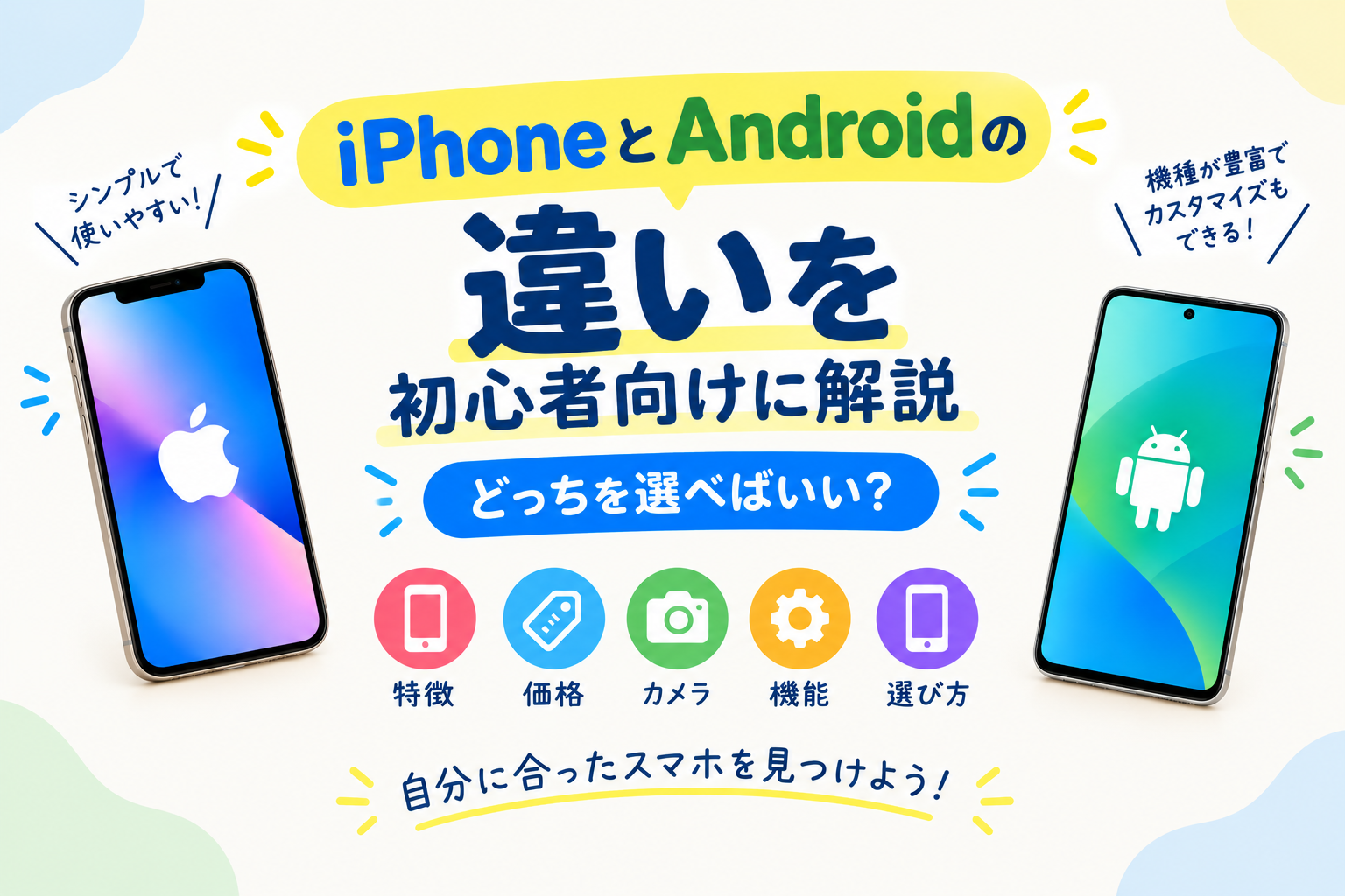 iPhoneとAndroidの違いを初心者向けに解説|どっちを選べばいい?